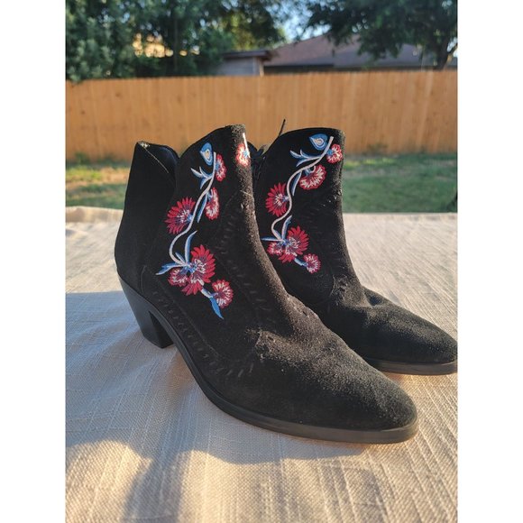Rebecca Minkoff Shoes - Rebecca‎ Minkoff Black Suede Embroidered Booties, size 7.5